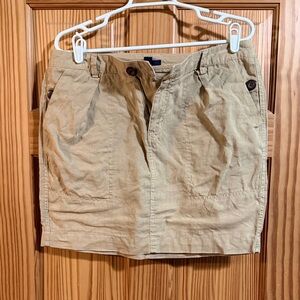 GAP, women’s linen mini skirt, khaki, size 8